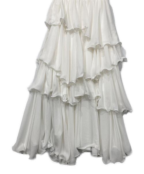 jil grace（ジル グレイス）jil grace (ジル グレイス) TIERED COMBI DRESS ホワイト サイズ:Lの古着・服飾アイテム
