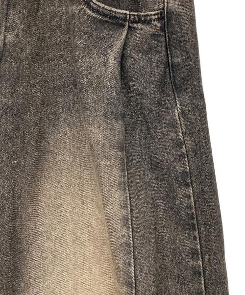 FRAY ID（フレイ アイディー）FRAY ID (フレイ アイディー) タックデザインワイドデニムパンツ ブラウン サイズ:1の古着・服飾アイテム