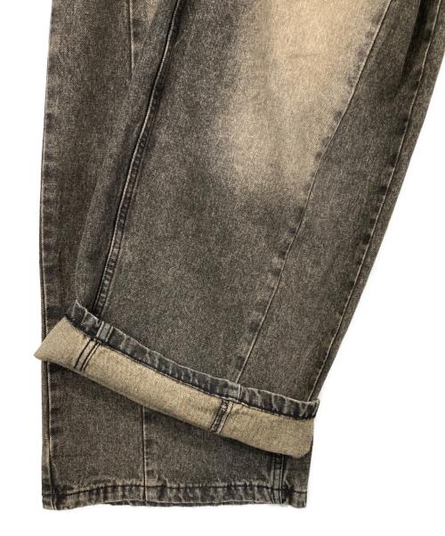 FRAY ID（フレイ アイディー）FRAY ID (フレイ アイディー) タックデザインワイドデニムパンツ ブラウン サイズ:1の古着・服飾アイテム