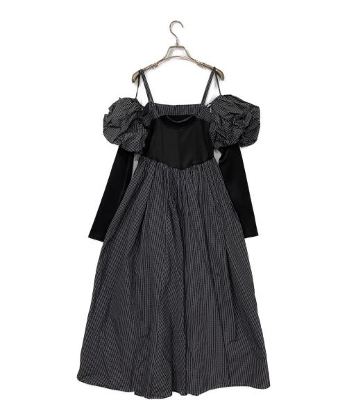 MAISON SPECIAL（メゾンスペシャル）MAISON SPECIAL (メゾンスペシャル) Puffy Bolero Set Plaid Pattern Volume Silhouette Dress ブラック サイズ:38の古着・服飾アイテム