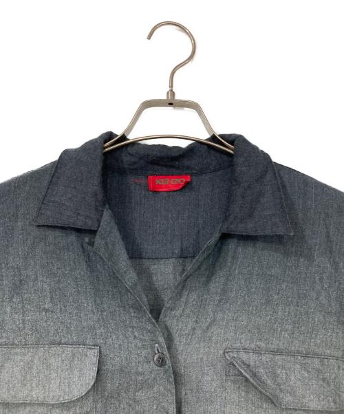 KENZO（ケンゾー）KENZO (ケンゾー) グラデーションウールシャツ グレー サイズ:Mの古着・服飾アイテム