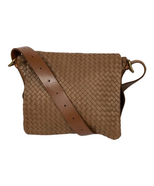 BOTTEGA VENETA（ボッテガベネタ）BOTTEGA VENETA (ボッテガベネタ) イントレチャート・メッセンジャーバッグ ブラウンの古着・服飾アイテム