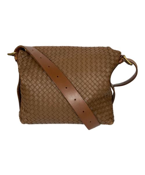 BOTTEGA VENETA（ボッテガベネタ）BOTTEGA VENETA (ボッテガベネタ) イントレチャート・メッセンジャーバッグ ブラウンの古着・服飾アイテム