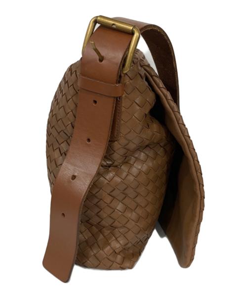 BOTTEGA VENETA（ボッテガベネタ）BOTTEGA VENETA (ボッテガベネタ) イントレチャート・メッセンジャーバッグ ブラウンの古着・服飾アイテム