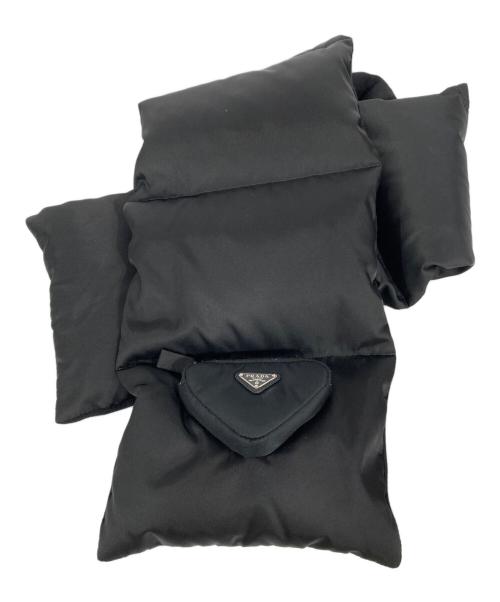 PRADA（プラダ）PRADA (プラダ) PADDED WOOL & RE-NYLON SCARF ブラックの古着・服飾アイテム