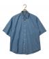 AURALEE（オーラリー）の古着「WASHED FINX TWILL BIG HALF SLEEVED SHIRT/ウォッシュドフィンクスツイルビッグハーフスリーブシャツ」｜ブルー