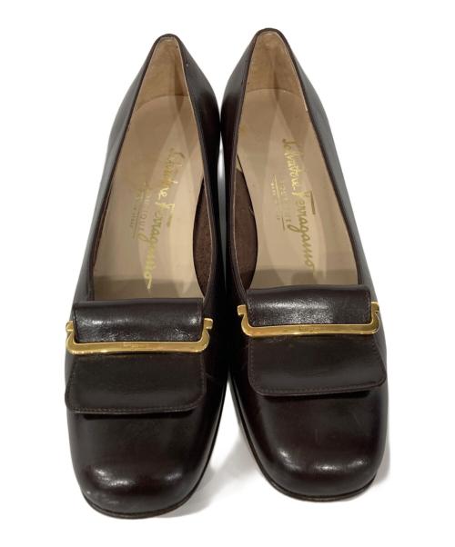 Salvatore Ferragamo（サルヴァトーレ フェラガモ）Salvatore Ferragamo (サルヴァトーレ フェラガモ) パンプス ブラウン サイズ:22の古着・服飾アイテム