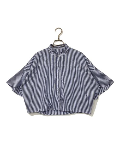 green label relaxing（グリーンレーベルリラクシング）green label relaxing (グリーンレーベルリラクシング) 半袖ブラウス ブルー×ホワイト サイズ:表記無しの古着・服飾アイテム