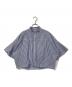 green label relaxing（グリーンレーベルリラクシング）の古着「半袖ブラウス」｜ブルー×ホワイト