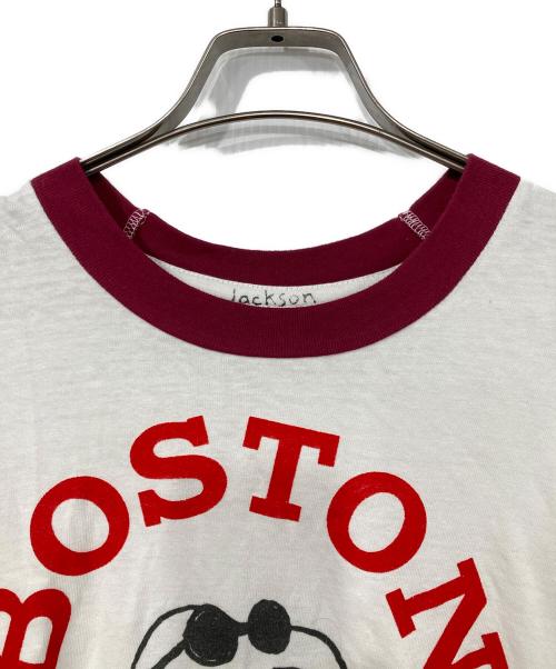 JACKSON MATISSE（ジャクソンマティス）JACKSON MATISSE (ジャクソンマティス) スヌーピーリンガーTシャツ ホワイト×レッド サイズ:表記なしの古着・服飾アイテム