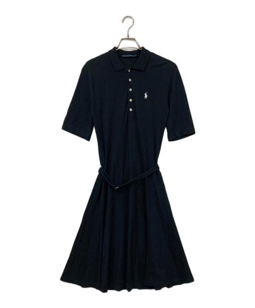RALPH LAUREN（ラルフローレン）RALPH LAUREN (ラルフローレン) ベルト付ポロシャツワンピース ブラック サイズ:Mの古着・服飾アイテム