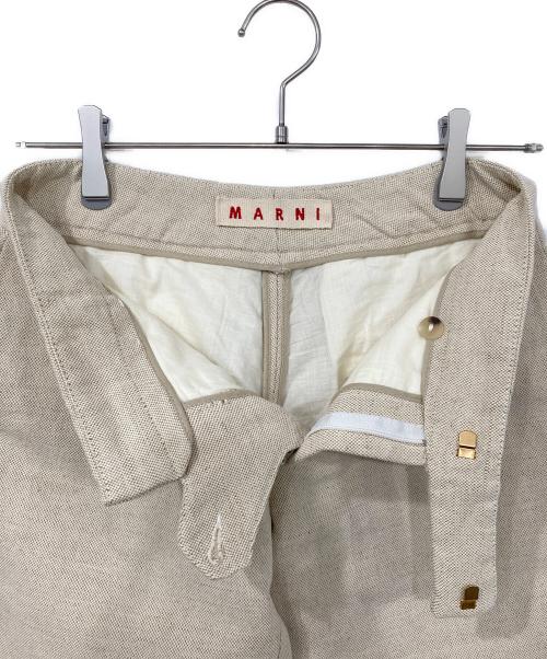 MARNI（マルニ）MARNI (マルニ) コットンリネンクロップドパンツ ベージュ サイズ:38の古着・服飾アイテム