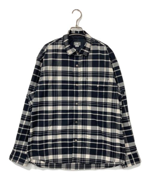 THE NORTH FACE（ザ ノース フェイス）THE NORTH FACE (ザ ノース フェイス) ロングスリーブストレッチフランネルシャツ グレー サイズ:Lの古着・服飾アイテム