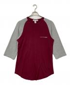 COMME des GARCONS SHIRTコムデギャルソンシャツ）の古着「七分袖ラグランカットソー」｜グレー×レッド