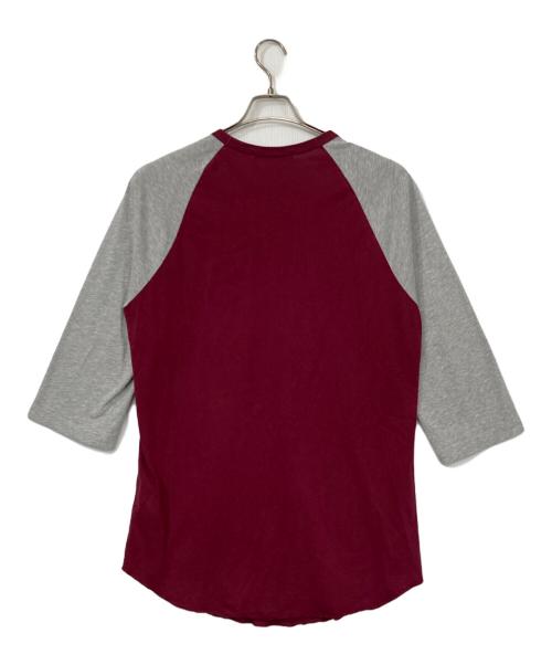 COMME des GARCONS SHIRT（コムデギャルソンシャツ）COMME des GARCONS SHIRT (コムデギャルソンシャツ) 七分袖ラグランカットソー グレー×レッド サイズ:Xの古着・服飾アイテム