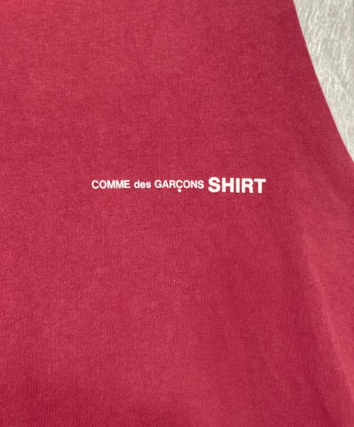 COMME des GARCONS SHIRT（コムデギャルソンシャツ）COMME des GARCONS SHIRT (コムデギャルソンシャツ) 七分袖ラグランカットソー グレー×レッド サイズ:Xの古着・服飾アイテム