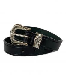 TORY LEATHER（トリーレザー）の古着「3-PIECE SILVER BUCKLE BELTS」｜ブラック