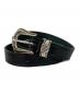 TORY LEATHER（トリーレザー）の古着「3-PIECE SILVER BUCKLE BELTS」｜ブラック