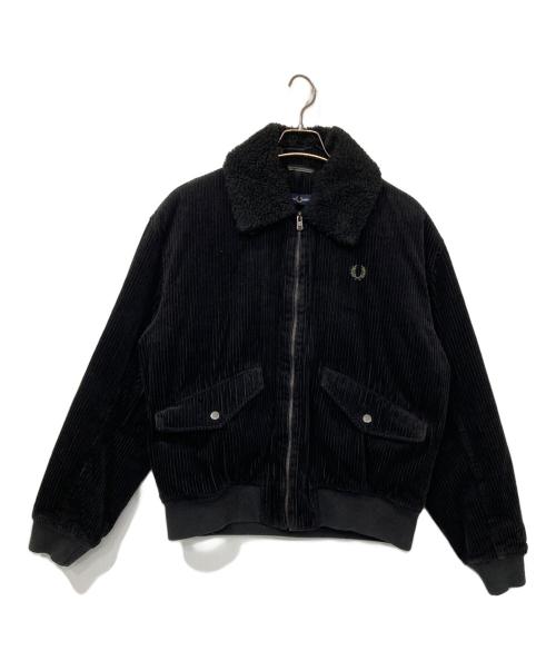 FRED PERRY（フレッドペリー）FRED PERRY (フレッドペリー) 襟ボア コーデュロイ ボンバージャケット ブラック サイズ:Mの古着・服飾アイテム