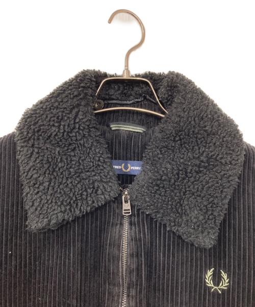 FRED PERRY（フレッドペリー）FRED PERRY (フレッドペリー) 襟ボア コーデュロイ ボンバージャケット ブラック サイズ:Mの古着・服飾アイテム