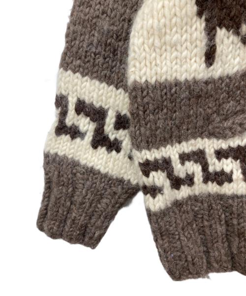 USED（ユーズド）USED (ユーズド) カウチンニットカーディガン ベージュ×ブラウン サイズ:表記なしの古着・服飾アイテム
