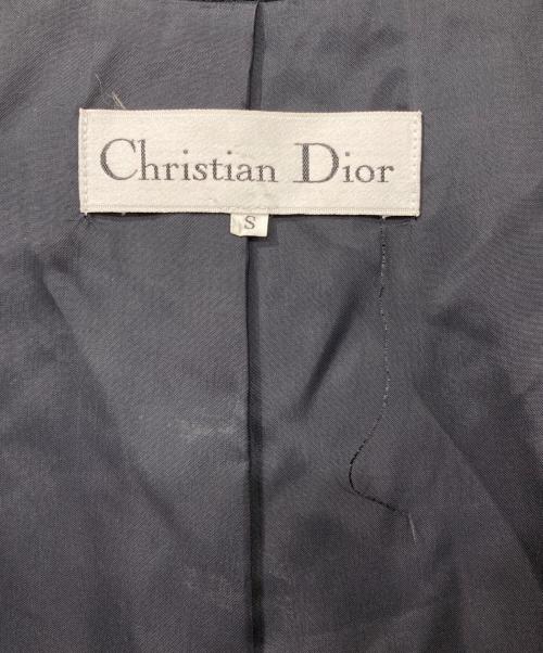 Christian Dior（クリスチャン ディオール）Christian Dior (クリスチャン ディオール) アンゴラ混スタンドカラーコート ブラック サイズ:Sの古着・服飾アイテム