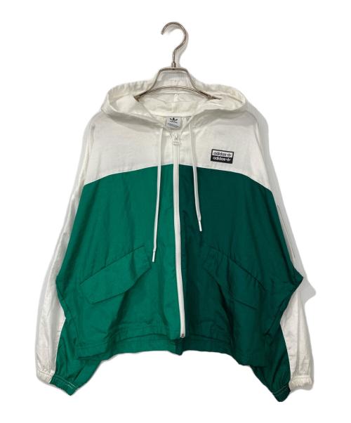adidas（アディダス）adidas (アディダス) ウインドブレーカー ホワイト×グリーン サイズ:OTの古着・服飾アイテム