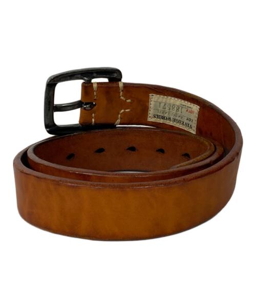 AVIREX（アヴィレックス）AVIREX (アヴィレックス) VINTAGE WORKS (ヴィンテージワークス) Wネーム Cバックルレザーベルト ブラウン サイズ:35/89の古着・服飾アイテム