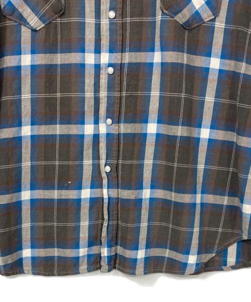 Wrangler（ラングラー）Wrangler (ラングラー) チェックシャツ ブルー サイズ:19-35の古着・服飾アイテム