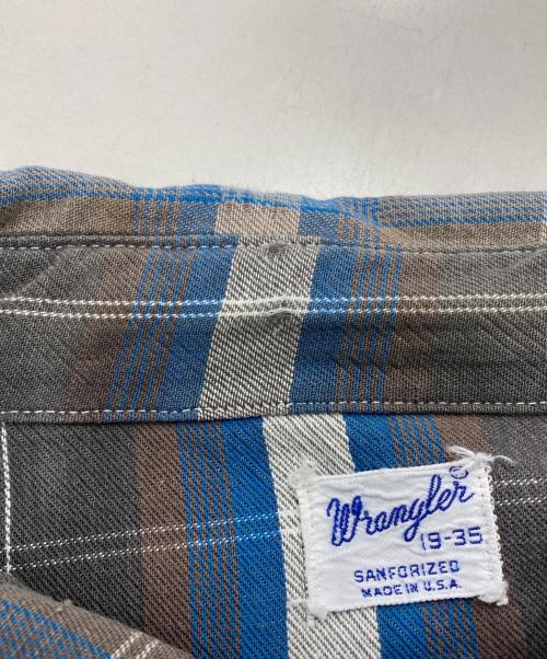 Wrangler（ラングラー）Wrangler (ラングラー) チェックシャツ ブルー サイズ:19-35の古着・服飾アイテム