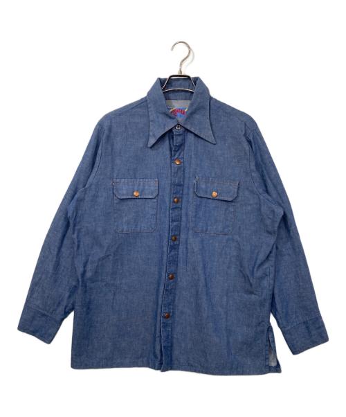 Wrangler（ラングラー）Wrangler (ラングラー) 襟芯デニムシャツ インディゴ サイズ:印字消えのため不明の古着・服飾アイテム