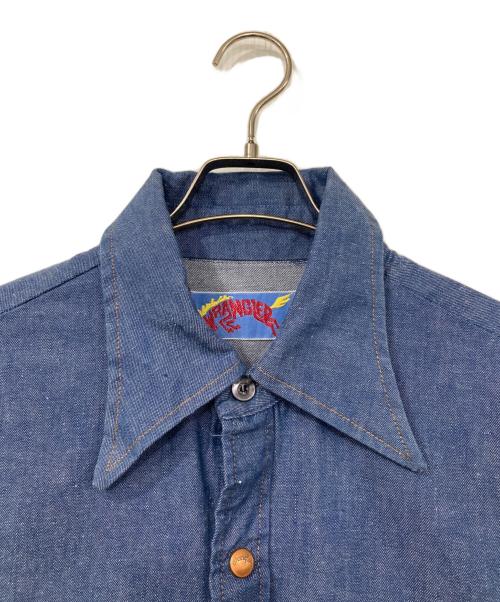 Wrangler（ラングラー）Wrangler (ラングラー) 襟芯デニムシャツ インディゴ サイズ:印字消えのため不明の古着・服飾アイテム