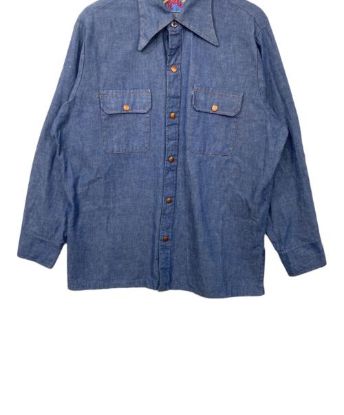 Wrangler（ラングラー）Wrangler (ラングラー) 襟芯デニムシャツ インディゴ サイズ:印字消えのため不明の古着・服飾アイテム