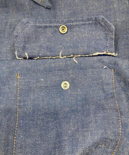 Wrangler（ラングラー）Wrangler (ラングラー) 襟芯デニムシャツ インディゴ サイズ:印字消えのため不明の古着・服飾アイテム