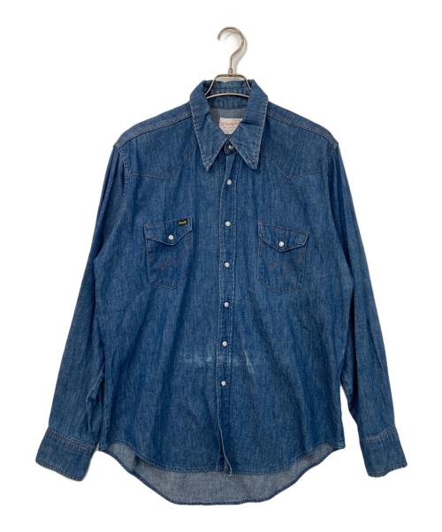 Wrangler（ラングラー）Wrangler (ラングラー) 襟芯ウエスタンデニムシャツ インディゴ サイズ:17×36の古着・服飾アイテム
