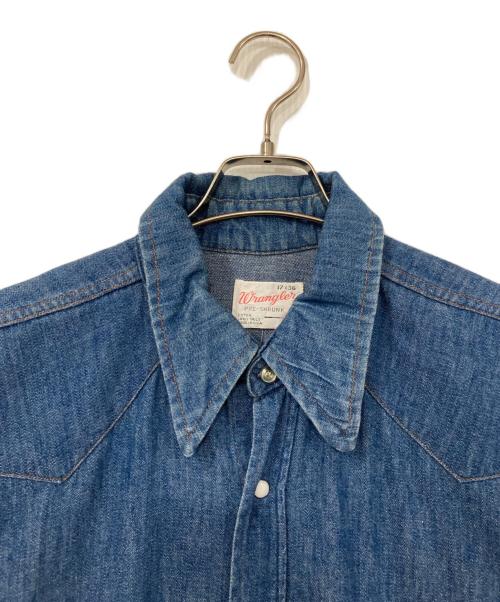 Wrangler（ラングラー）Wrangler (ラングラー) 襟芯ウエスタンデニムシャツ インディゴ サイズ:17×36の古着・服飾アイテム