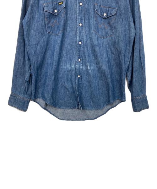 Wrangler（ラングラー）Wrangler (ラングラー) 襟芯ウエスタンデニムシャツ インディゴ サイズ:17×36の古着・服飾アイテム