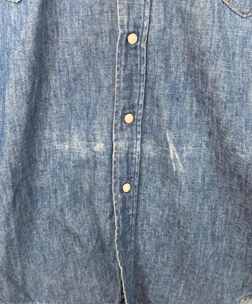 Wrangler（ラングラー）Wrangler (ラングラー) 襟芯ウエスタンデニムシャツ インディゴ サイズ:17×36の古着・服飾アイテム