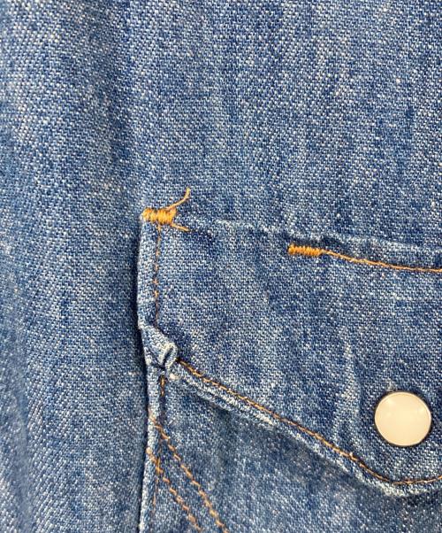 Wrangler（ラングラー）Wrangler (ラングラー) 襟芯ウエスタンデニムシャツ インディゴ サイズ:17×36の古着・服飾アイテム