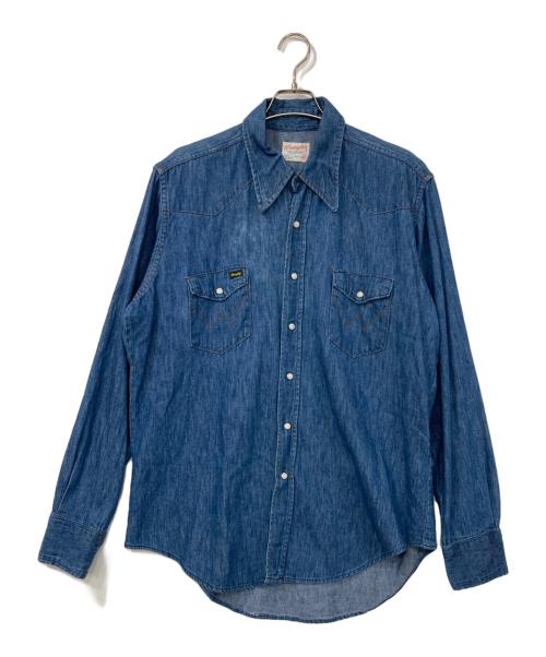 Wrangler（ラングラー）Wrangler (ラングラー) 襟芯ウエスタンデニムシャツ インディゴ サイズ:印字消えのため不明の古着・服飾アイテム