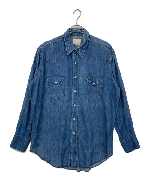 Wrangler（ラングラー）Wrangler (ラングラー) 襟芯ウエスタンデニムシャツ インディゴ サイズ:17 1/2×34の古着・服飾アイテム