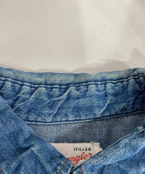 Wrangler（ラングラー）Wrangler (ラングラー) 襟芯ウエスタンデニムシャツ インディゴ サイズ:17 1/2×34の古着・服飾アイテム