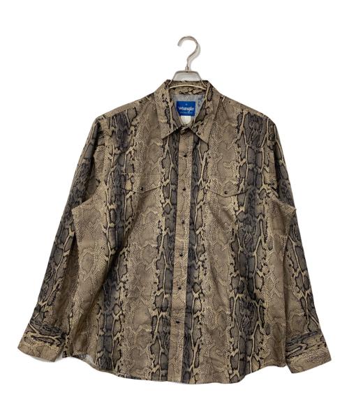 Wrangler（ラングラー）Wrangler (ラングラー) パイソン柄シャツ ブラウン サイズ:XLの古着・服飾アイテム