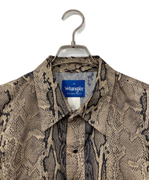 Wrangler（ラングラー）Wrangler (ラングラー) パイソン柄シャツ ブラウン サイズ:XLの古着・服飾アイテム