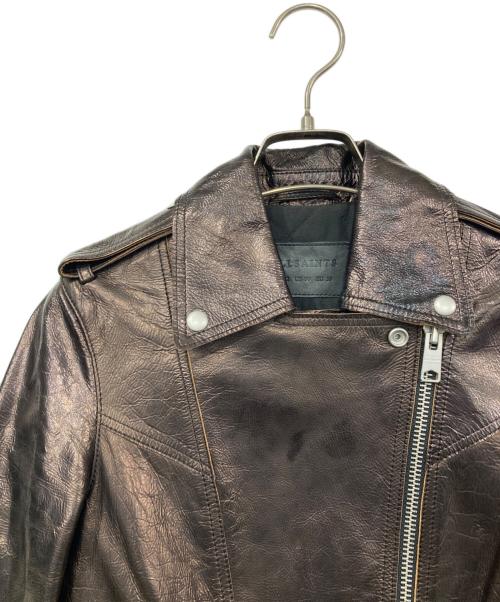 ALL SAINTS（オールセインツ）ALL SAINTS (オールセインツ) ブロンズライダースジャケット ブラウン サイズ:36の古着・服飾アイテム