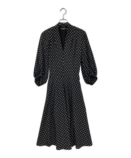 LAUREN RALPH LAUREN（ローレン ラルフ ローレン）LAUREN RALPH LAUREN (ローレン ラルフ ローレン) ドットブラウスワンピース ブラック サイズ:US8の古着・服飾アイテム