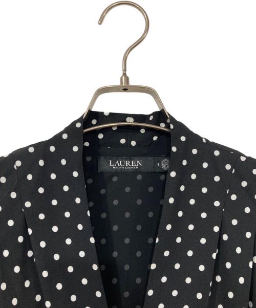 LAUREN RALPH LAUREN（ローレン ラルフ ローレン）LAUREN RALPH LAUREN (ローレン ラルフ ローレン) ドットブラウスワンピース ブラック サイズ:US8の古着・服飾アイテム