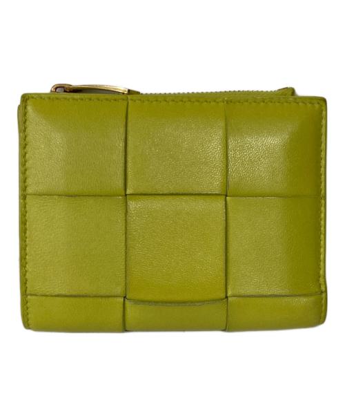 BOTTEGA VENETA（ボッテガベネタ）BOTTEGA VENETA (ボッテガベネタ) カセット マキシイントレチャート 2つ折り財布 グリーンの古着・服飾アイテム