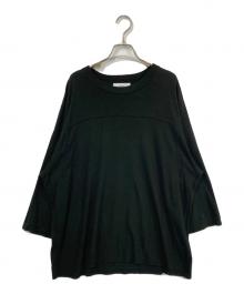 MARKA（マーカ）の古着「Noil Silk Knit Ball Games Three-Quarter Sleeve Tee」｜ブラック