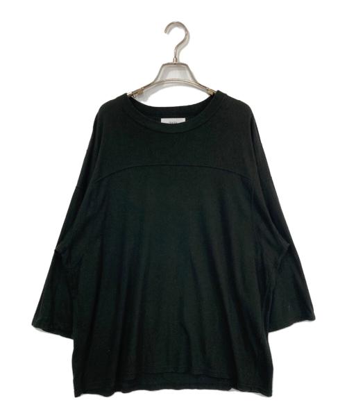 MARKA（マーカ）MARKA (マーカ) Noil Silk Knit Ball Games Three-Quarter Sleeve Tee ブラック サイズ:2の古着・服飾アイテム